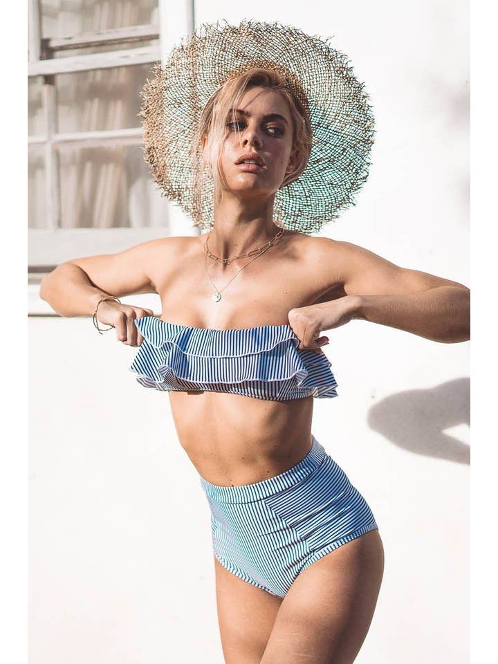 Blue White Dakota Bandeau for wholesale on Faire4