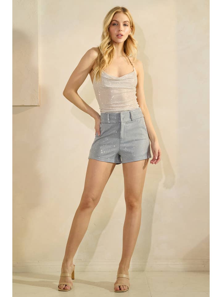 KIWI - Wholesale Shorts – Women’s - IP3342 Rhinestone-embellished High Waisted Shorts12