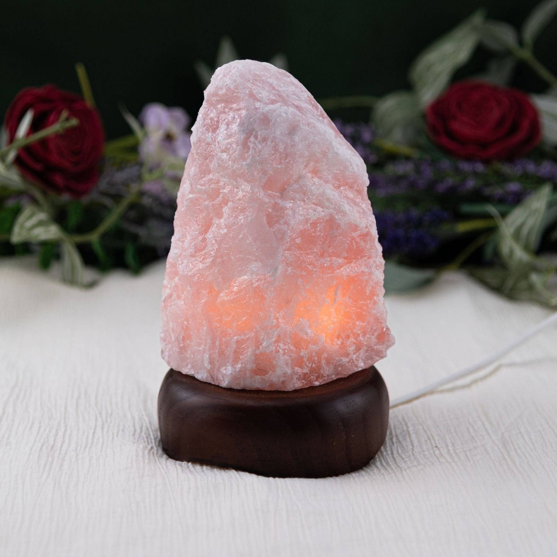 Down To Earth - Wholesale Spiritual Stone/Crystal - Rough Rose Quartz Lamp.
