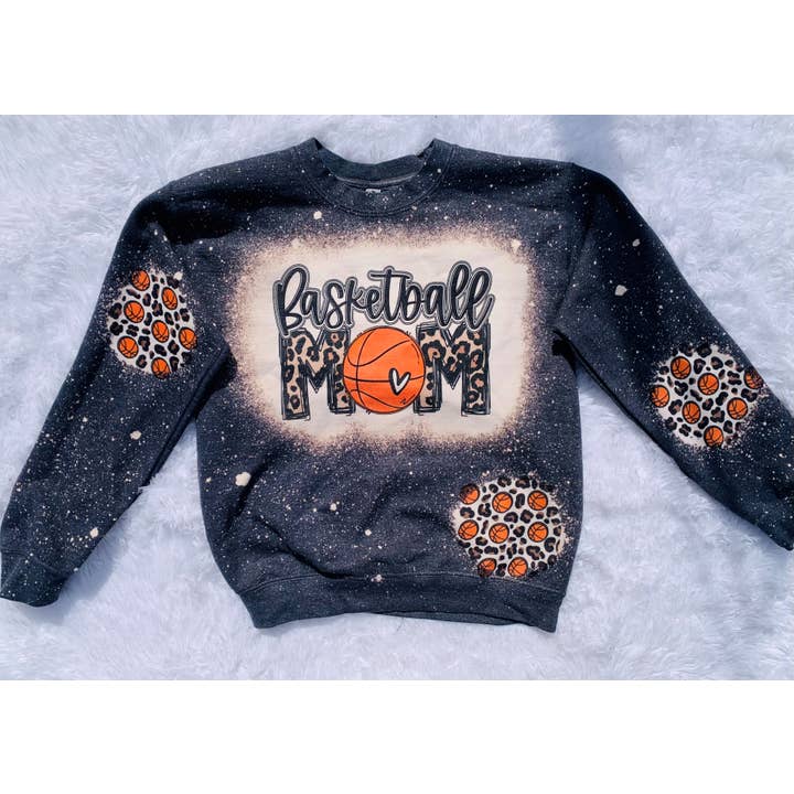 Basketball Mom Bleached Sweatshirt for wholesale by Southern Backroad Tees LLC