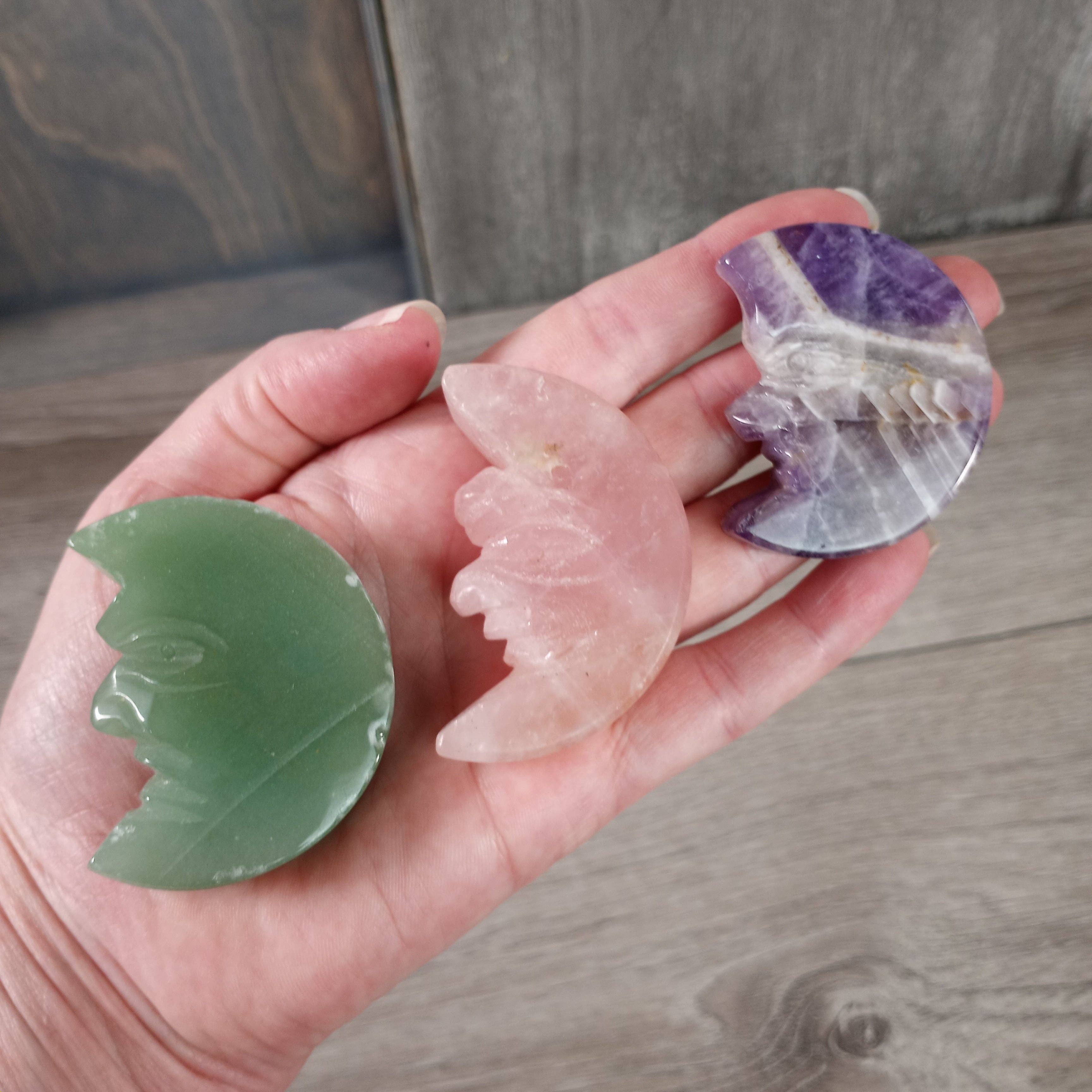 Keystone Crystals - Wholesale Spiritual Stone/Crystal - Crescent Moon Crystal Carvings – Assorted Gemstones & Styles2