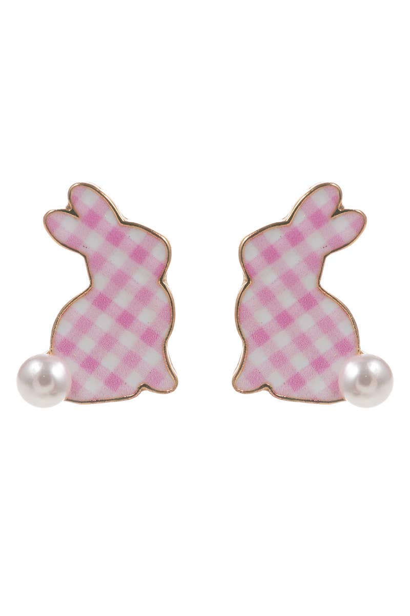 Designature New York - Wholesale Stud/Post Earrings - Easter Bunny Enamel Pattern Titanium Post Earrings7