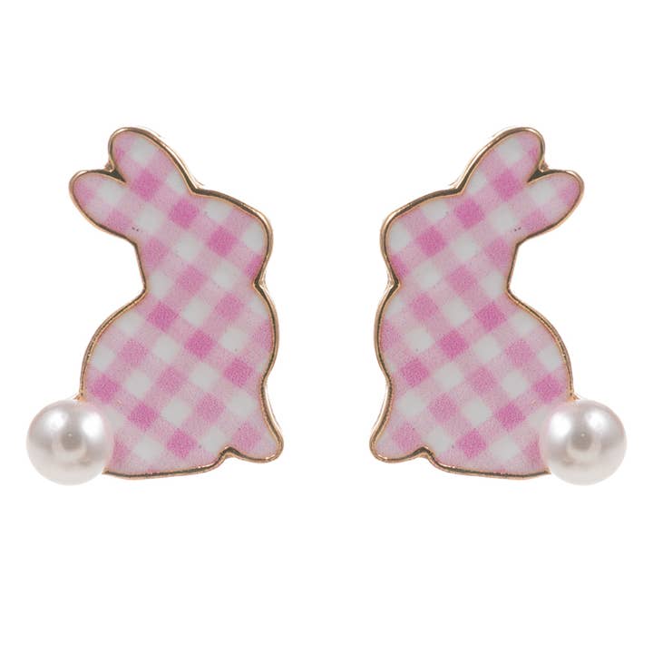 Designature New York - Wholesale Stud/Post Earrings - Easter Bunny Enamel Pattern Titanium Post Earrings7