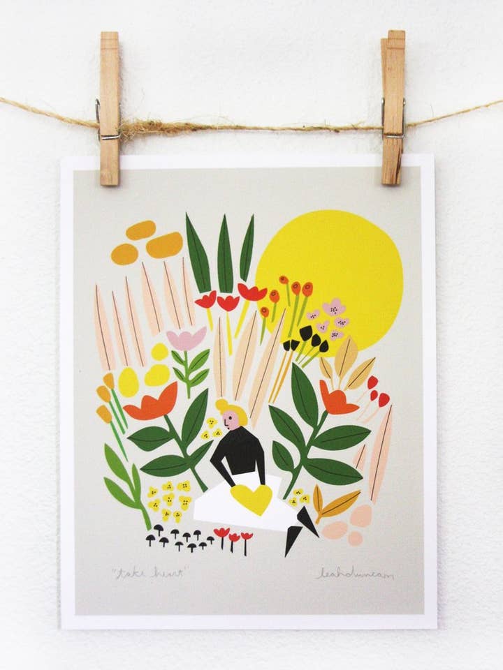 Take Heart Art Print for wholesale by Leah Duncan