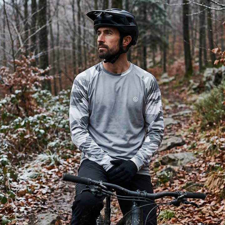 Camisola de Manga Comprida de Desempenho MTB Arctic Camo (Design Apenas das Mangas) por atacado de Odyssey Activewear