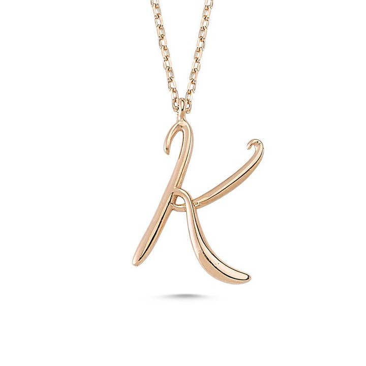 Collier en argent avec mini initiale K Letter pour la vente par Amorium