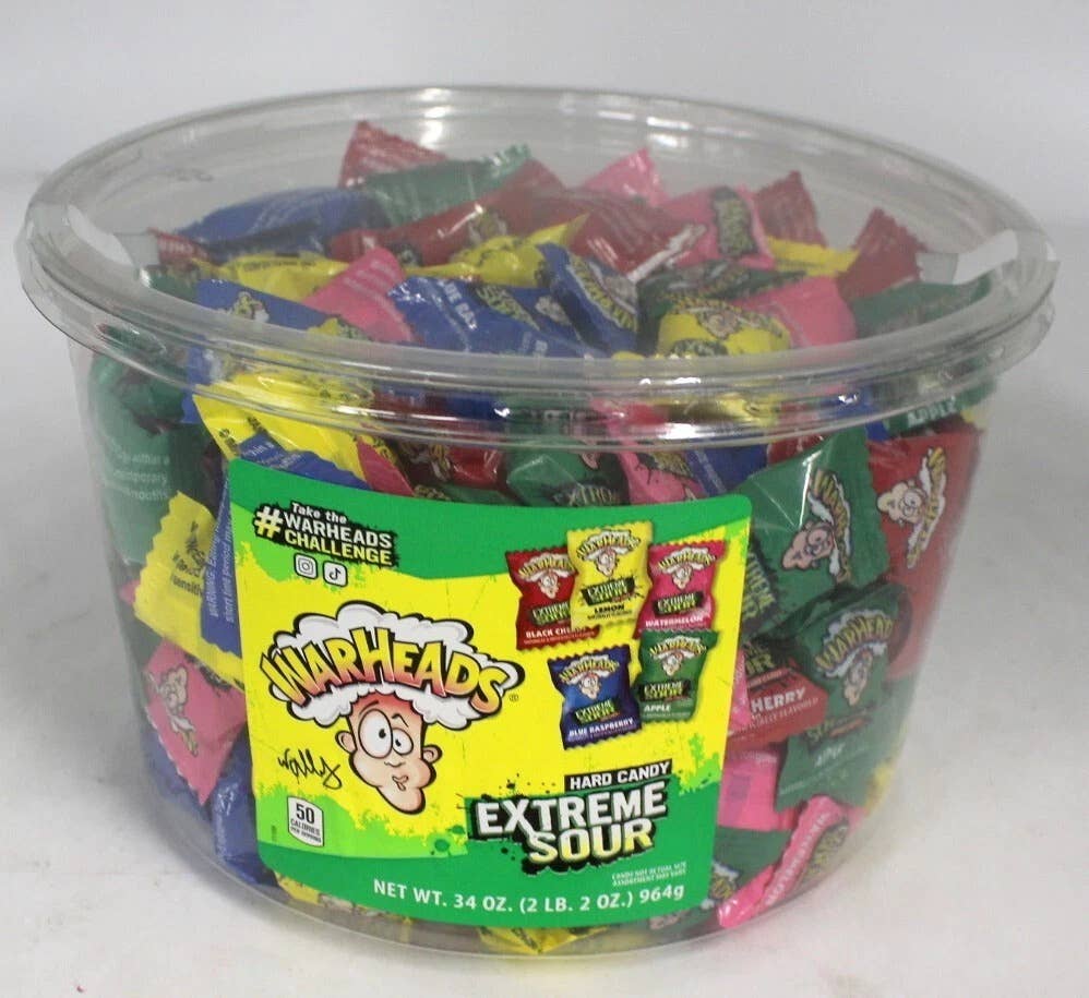 Long Island Candy Factory - Wholesale Hard Candy - Warheads Extreme Sour Changemaker Tub Candy 34oz 240 ct0