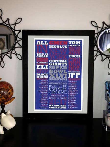 Super Bowl 46 Poster & Tickertape Combo Pack pour la vente par LOST DOG art & frame
