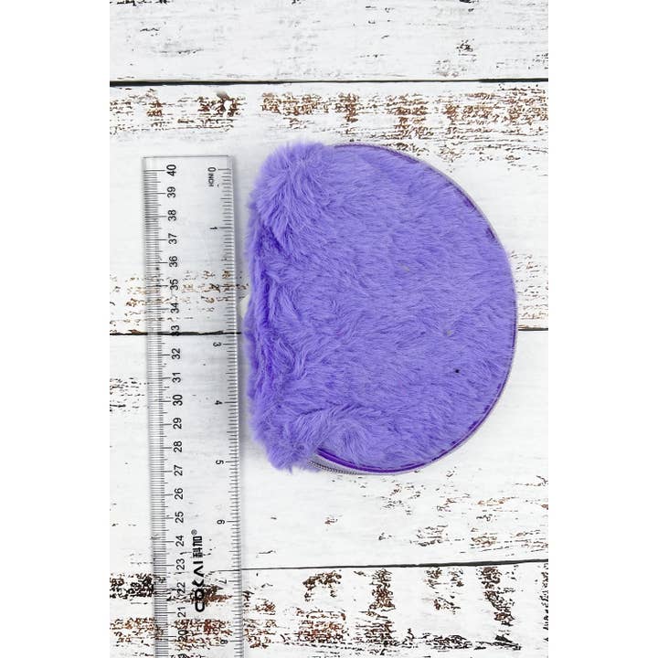 ASSORTED HALF ROUND SOFT FUR COIN PURSE KEYCHAIN for wholesale on Faire
