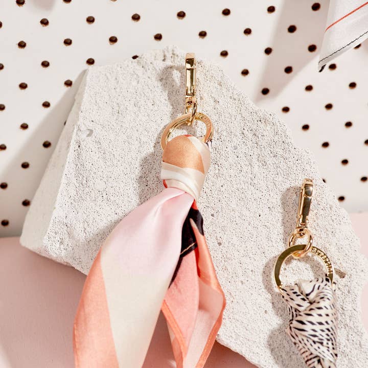 Silk Scarf Keyring 'Coral' for wholesale by Harpertini