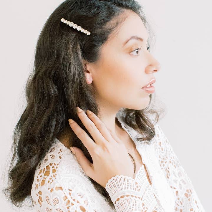 Acute Designs – wholesale Barrette – Women’s – Large Swarovski Barrettes - Crystal or Silk