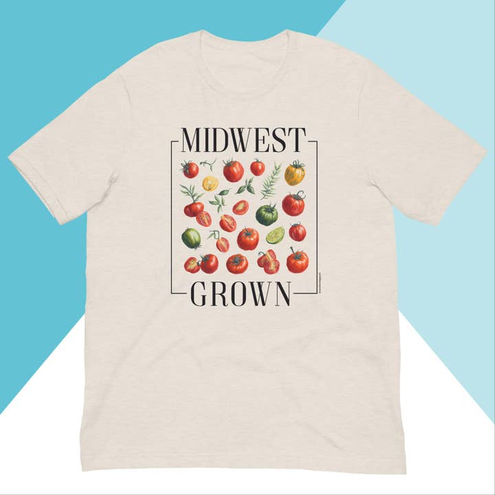 Camiseta Unisex de Verano con Tomate Heirloom Cultivado en el Medio Oeste para venta al por mayor de North Owl Apparel
