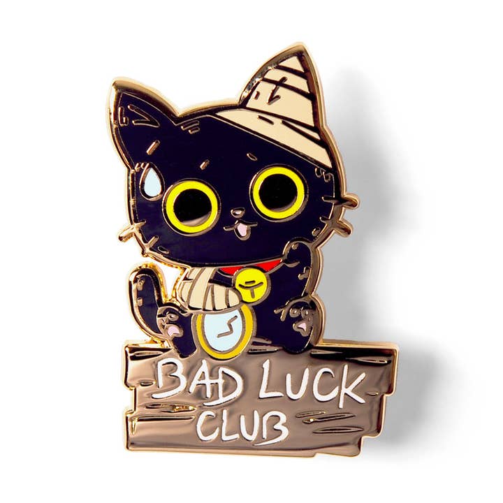 Bad Luck Club Black Cat Enamel Pin, father's day gift for wholesale by Flair Fighter
