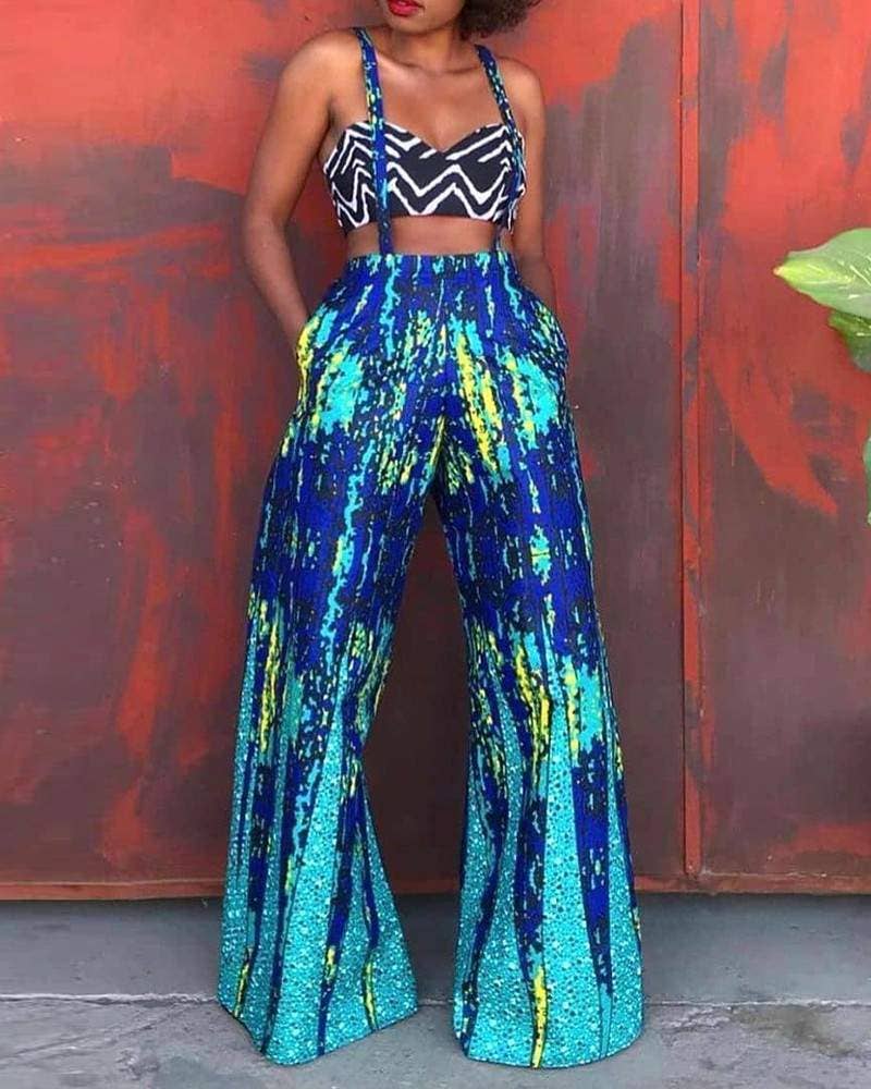 MULTICOLORE tuta grembiule astratta a gamba larga in vendita all'ingrosso su Faire1