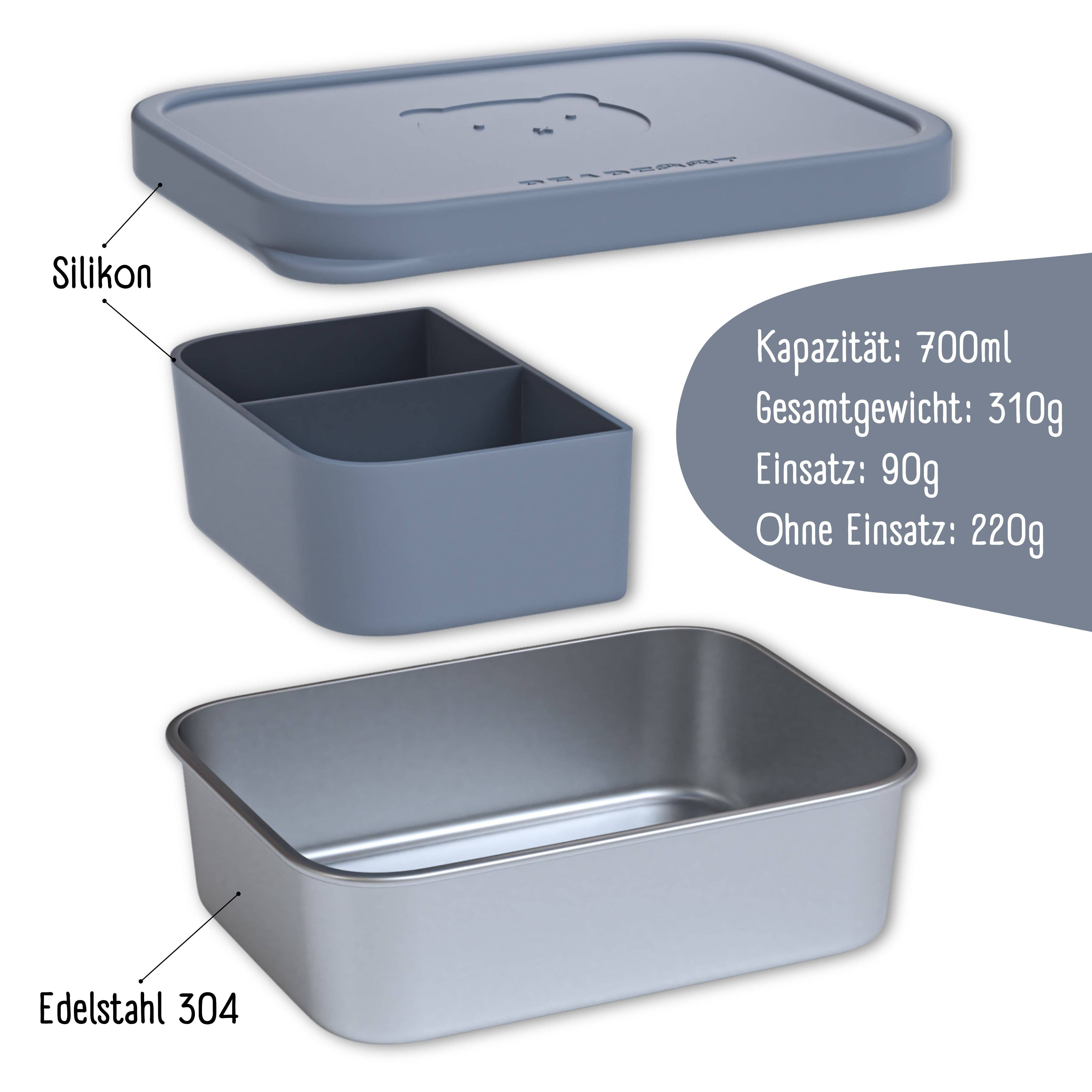 BEARFOOT - Wholesale Lunch Bag/Box - Kids - Children's stainless steel lunchbox with silicone insert - Blue7