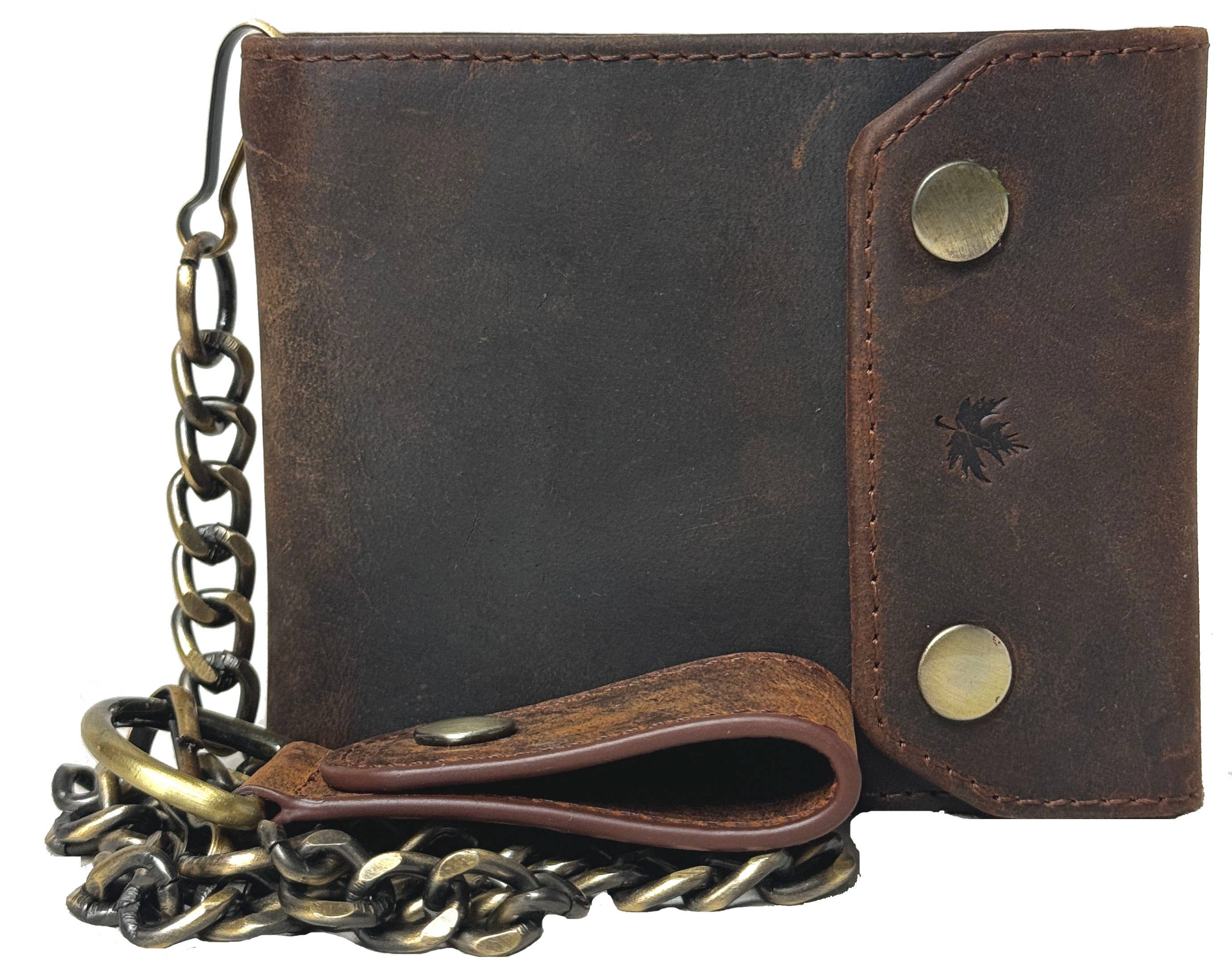 IGI CANADA - Vente Portefeuille – homme - Portefeuille à chaîne en cuir de vachette véritable pour hommes #46152