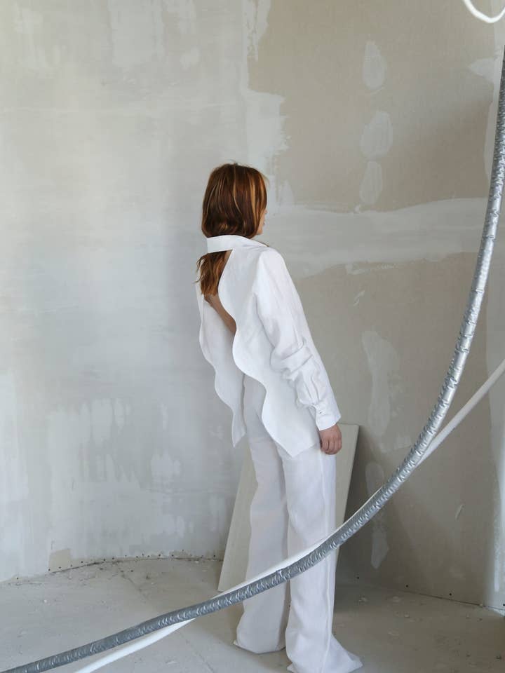 Aman vit linne set för wholesale av MAET