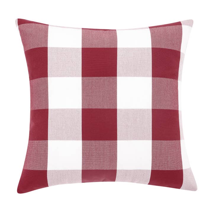 Burgundy Buffalo Check Cushion Cover – Polyester Square Cushion Cover (45×45 cm) for wholesale by RKAAS HOME