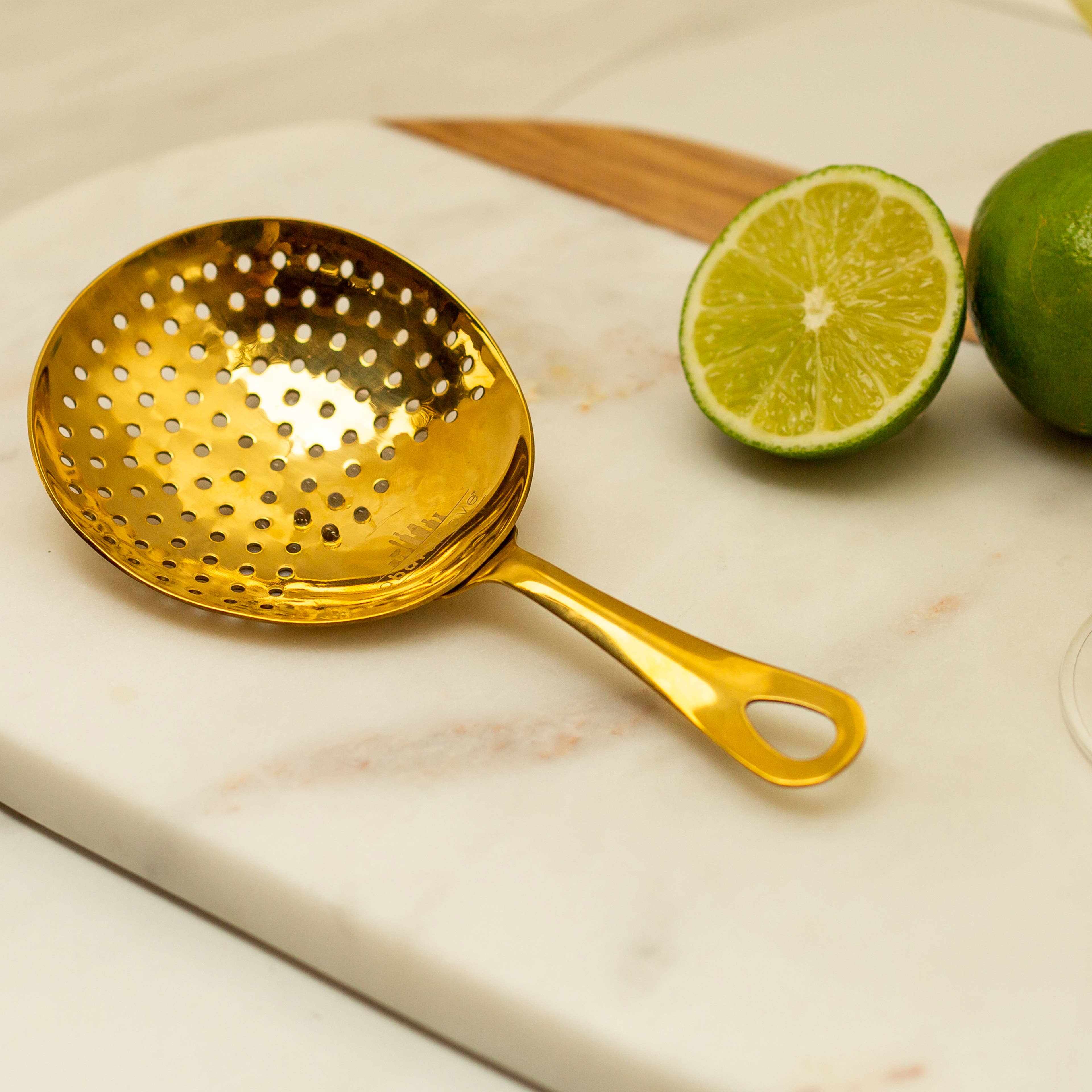 A Bar Above - Wholesale Bar Tool - Julep Strainer, Gold Cocktail Jigger4