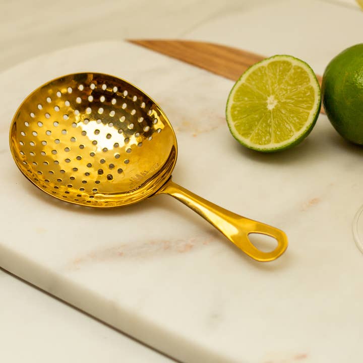 A Bar Above - Wholesale Bar Tool - Julep Strainer, Gold Cocktail Jigger4