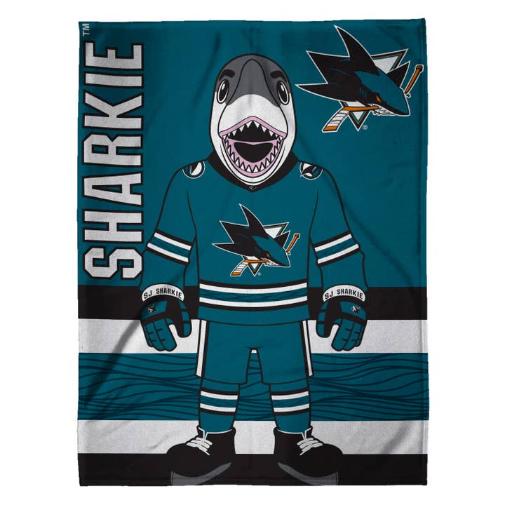 Uncanny Brands - Wholesale Throw Blanket - Sleep Squad San Jose Sharks SJ Sharkie 60” x 80” Blanket