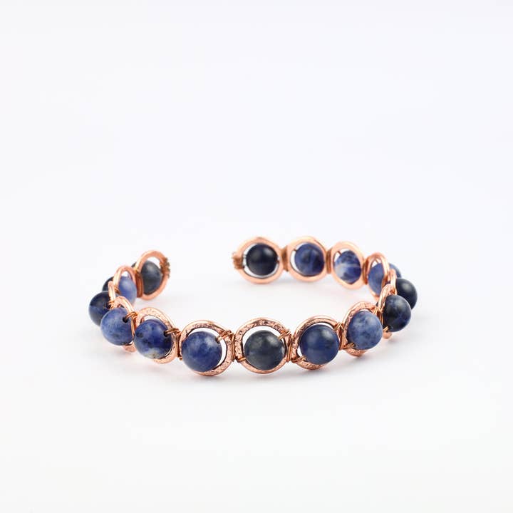 El'Cobre - Wholesale Beaded Bracelet - Copper & Sodalite Crystal Bracelet