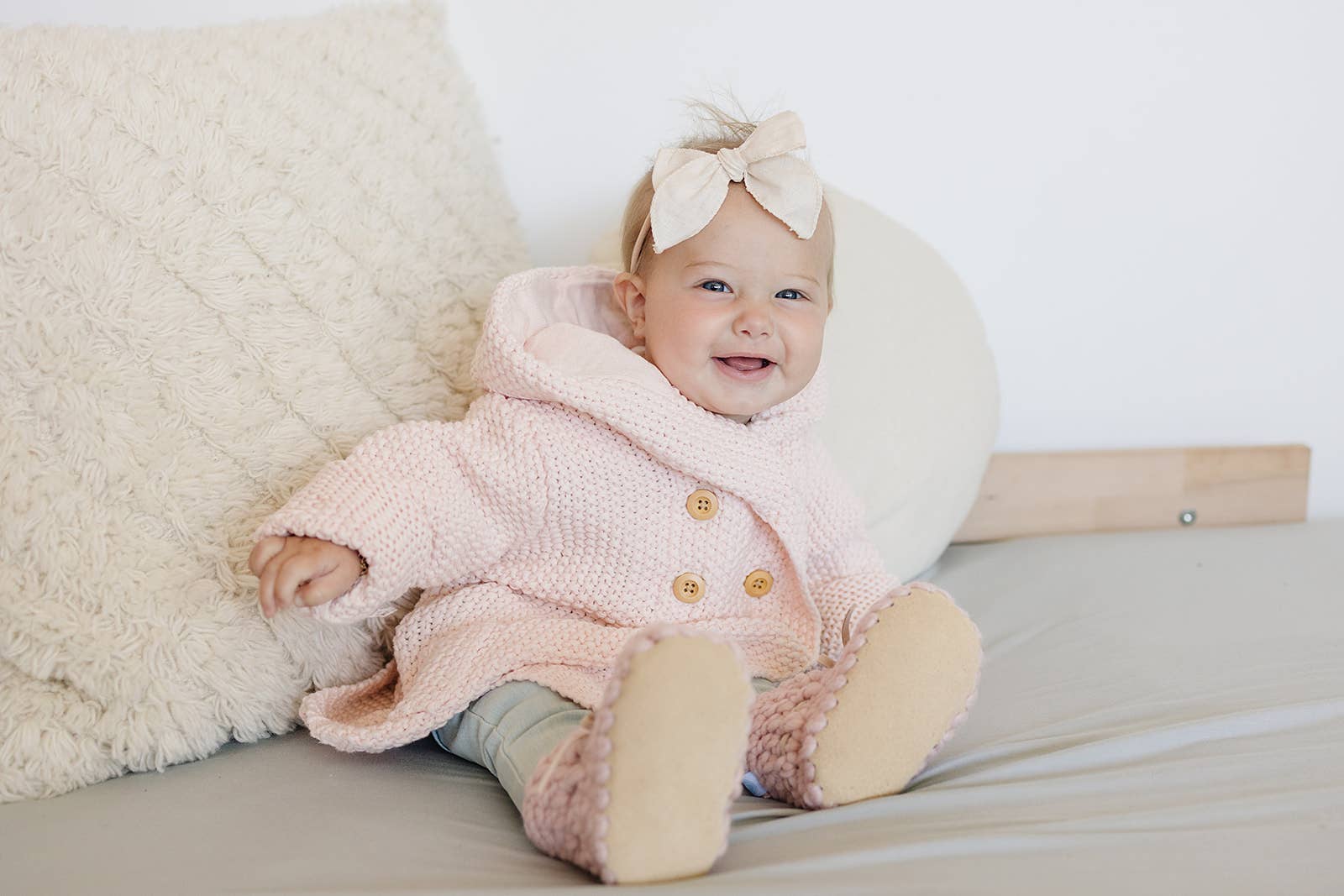 Beba Bean - Vente Bottines – bébé - CHAUSSONS POUR BÉBÉ - PULL MOCCS - ROSE1