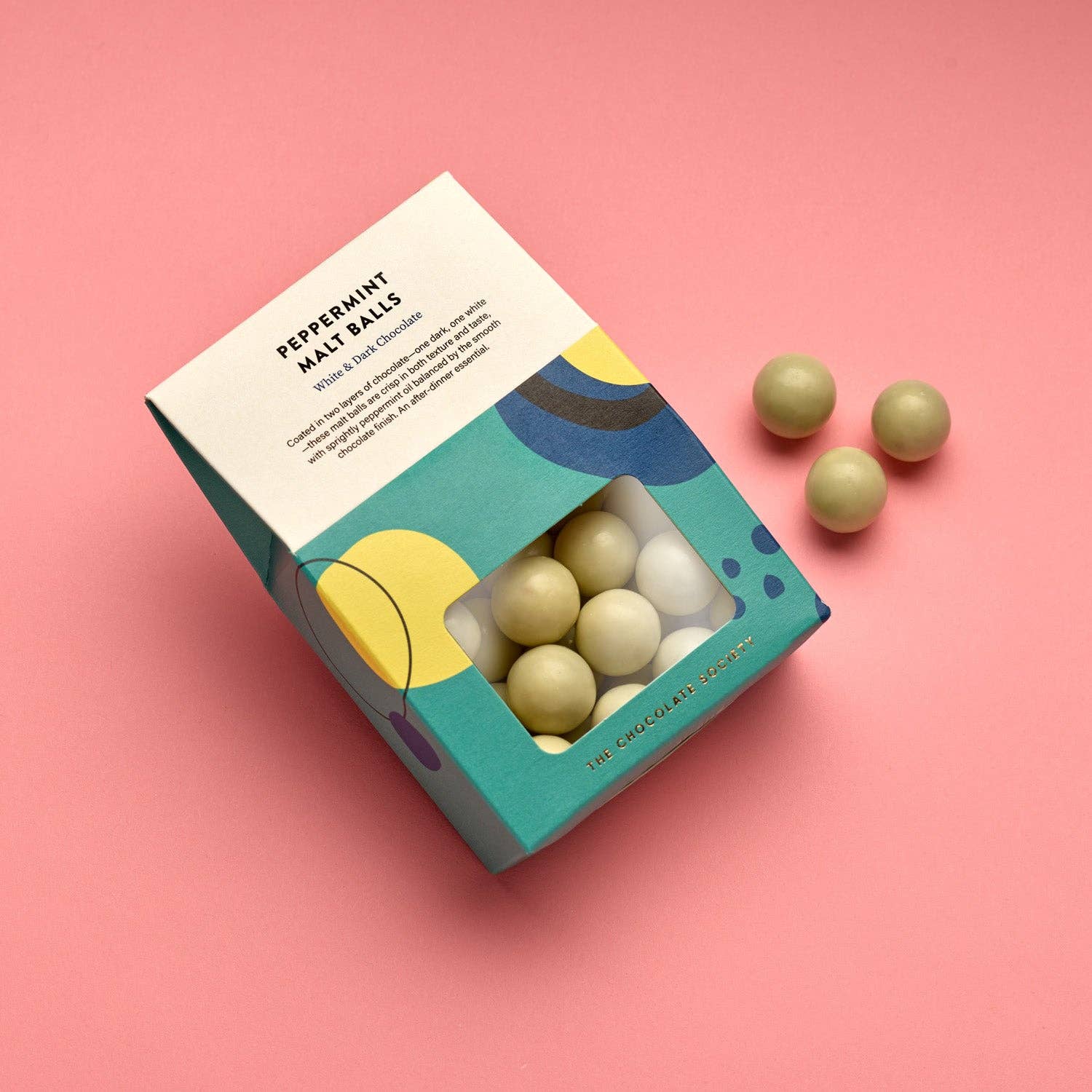 The Chocolate Society – wholesale Chokladtäckta godisar – Pepparmintkula med malt, täckt med mörk och vit choklad