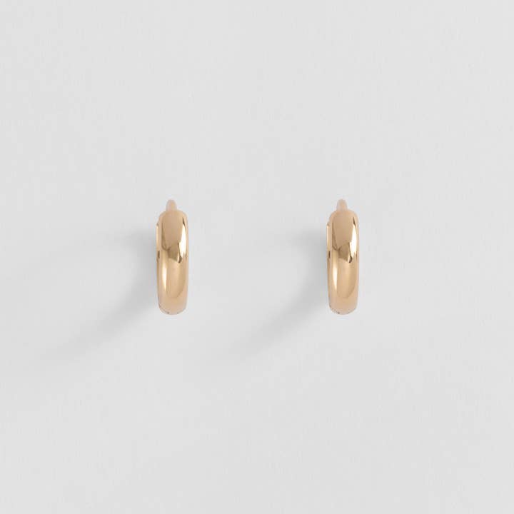 Buvy Jewellery - Wholesale Huggie earrings - 18K Gold Coated Mid Huggie Hoop Earrings1