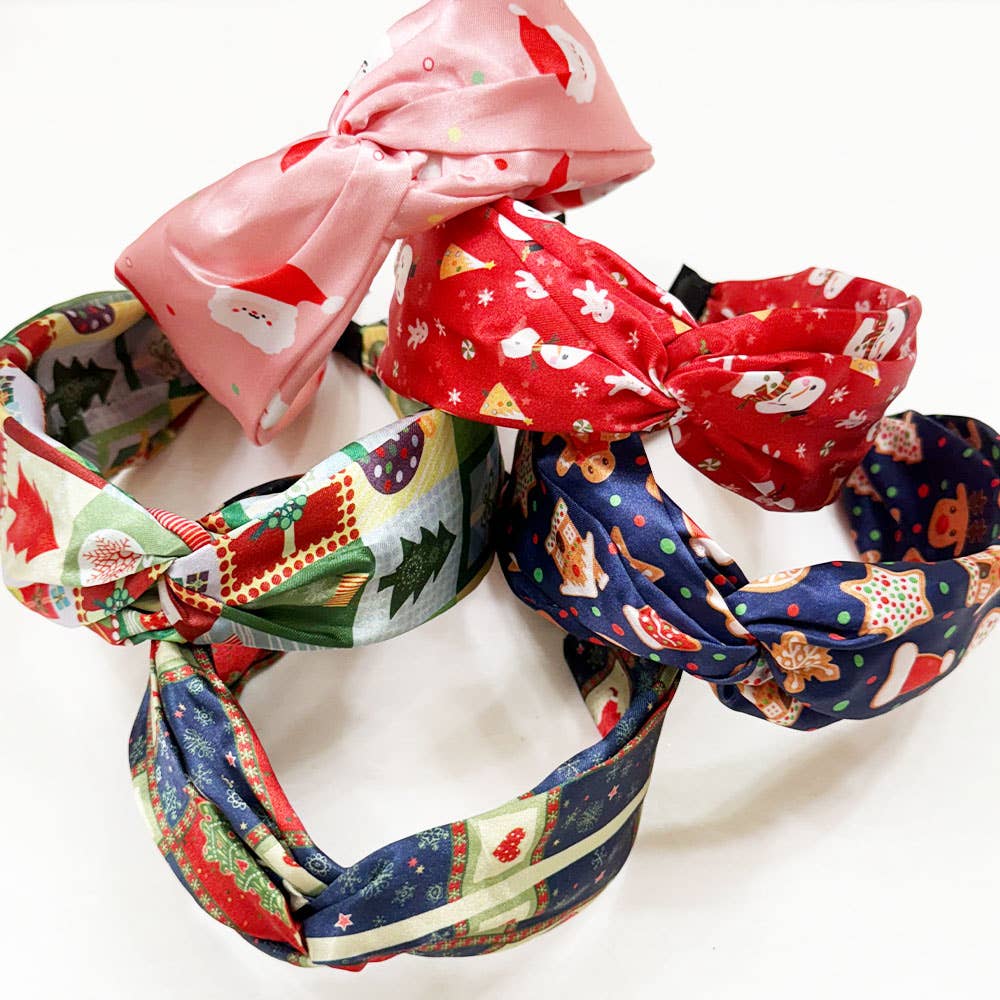 MIX COLOR Christmas Theme Satin Headband for wholesale on Faire2