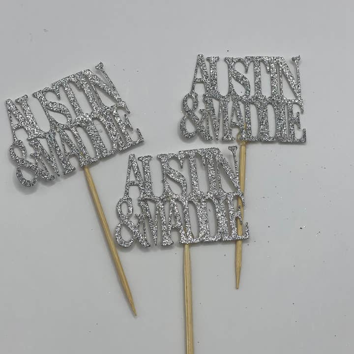 ASAP Craft Supplies - Venta al por mayor Adorno para tartas/cupcakes - Adornos para magdalenas con 2 nombres, juego de 6