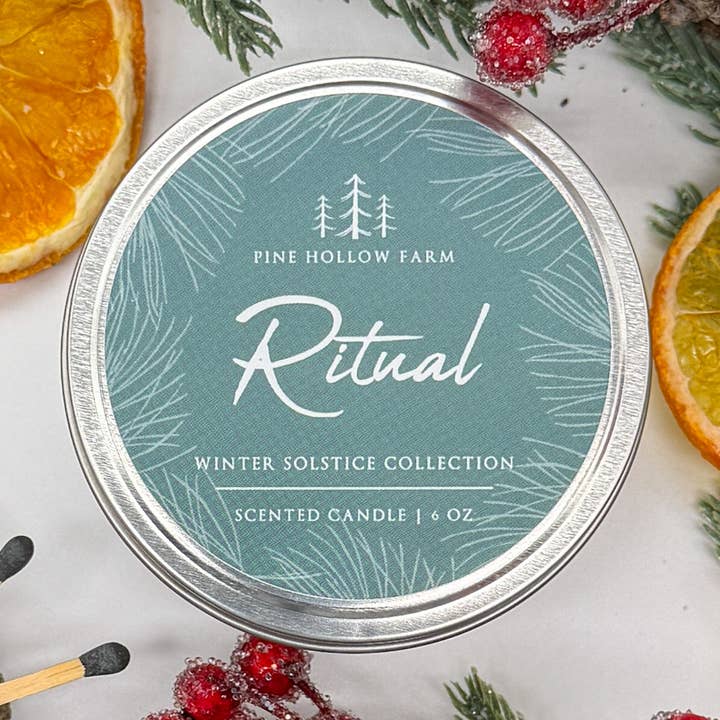 Ritual | Wood Wick Soy Candle | Holiday Christmas Scent for wholesale by Pine Hollow Farm LLC