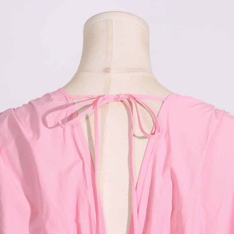 Branco SY185 Elegante Vestido Longo com Colagem Floral com Decote em V e Cintura Alta para venda a revendedores na Faire19