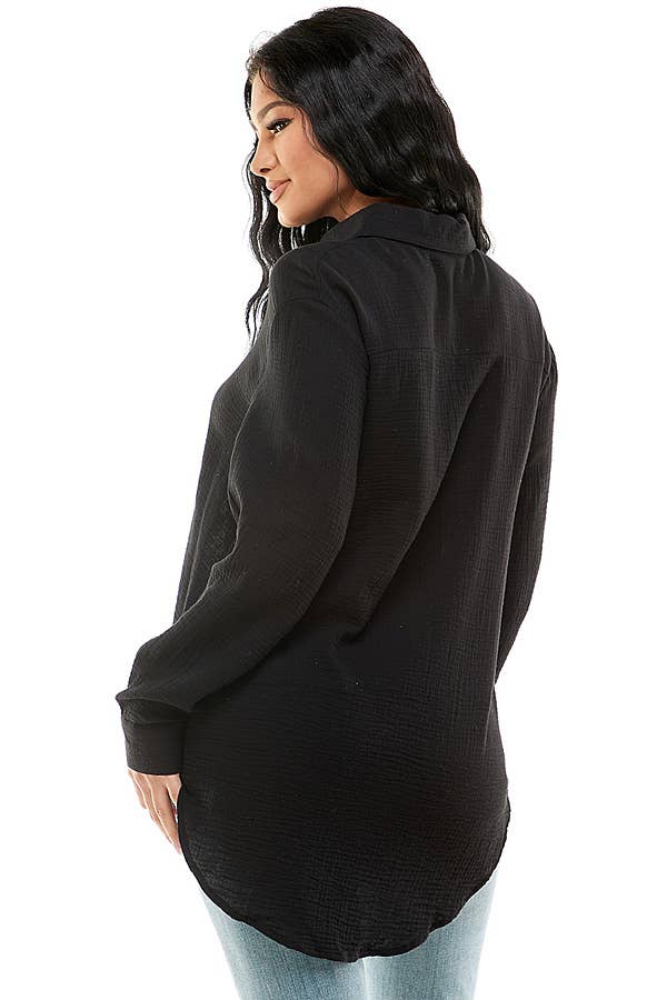 Veracci – wholesale Tröja med knappar – Dam – Dubbel gasväv Weekend Button-Down skjorta22