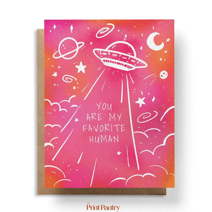 "You Are My Favorite Human" Greeting Card for wholesale by The Print Pantry