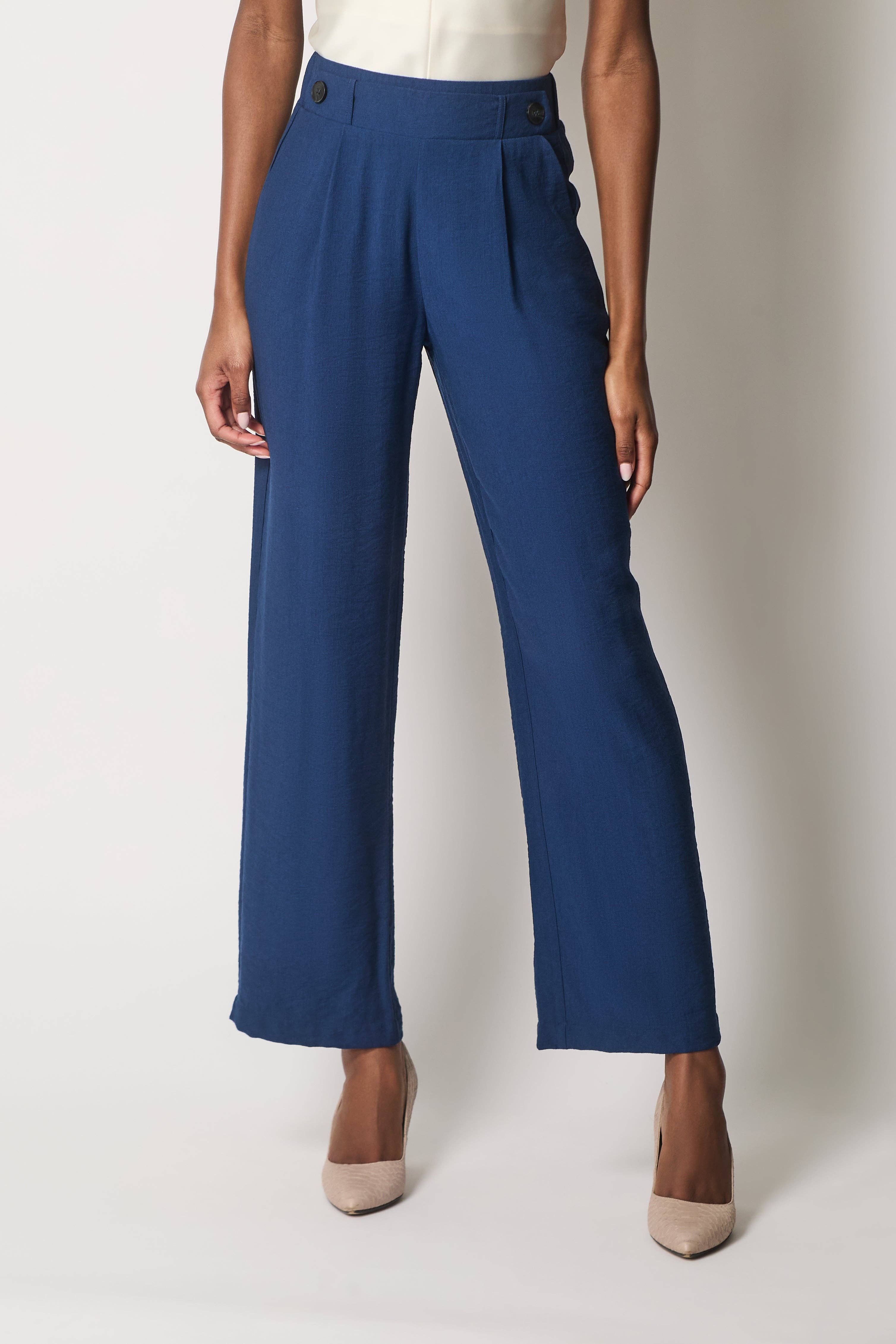 SOLO – wholesale Pants – Women's – High-Waisted Tailored Trousers - Navy0