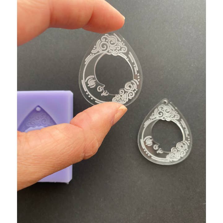 Ockult Moon, Örhänge Silikon Mögel för wholesale av EllaRaeMouldsVinyls