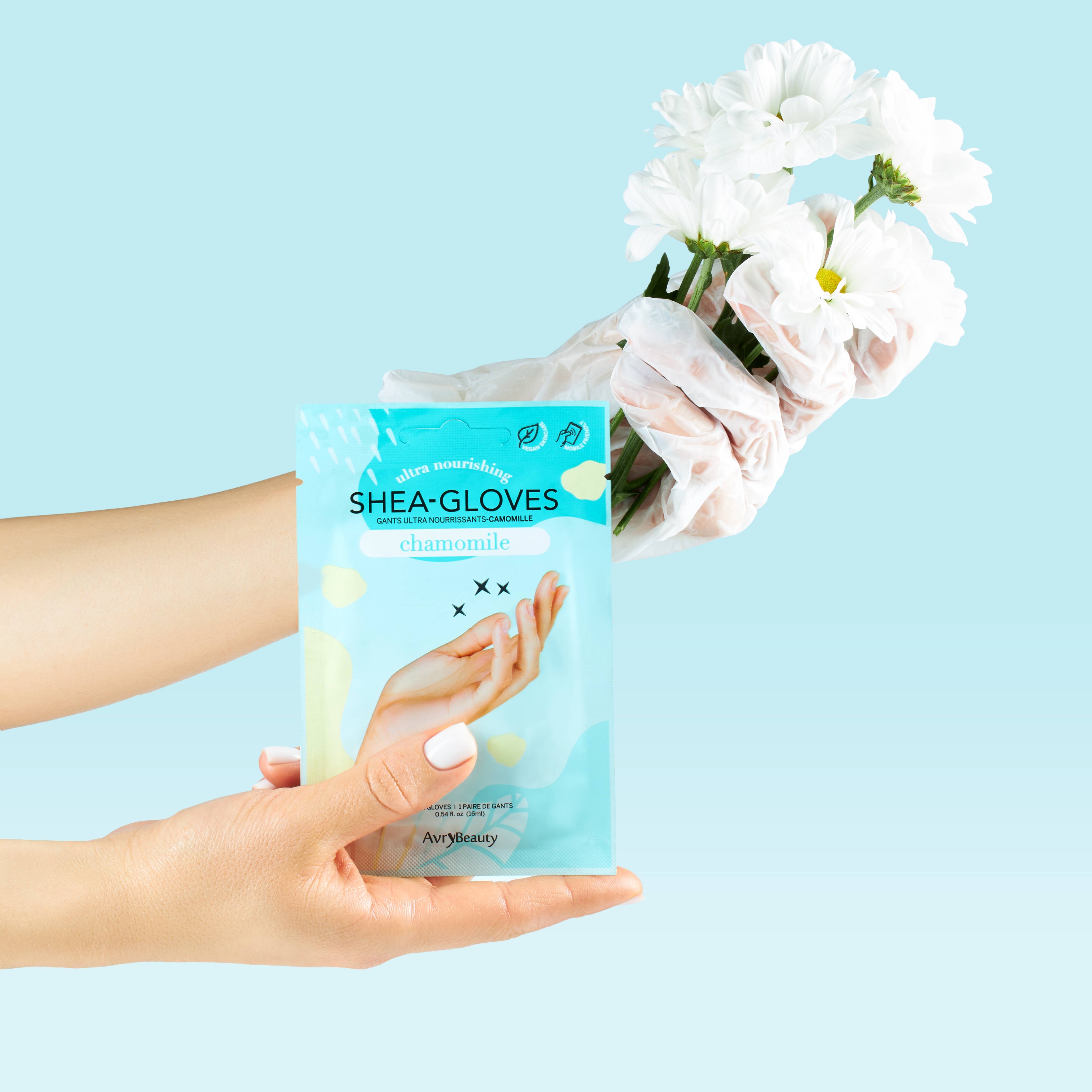 AvryBeauty - Vente Gants hydratants - Gants au beurre de karité - Camomille2