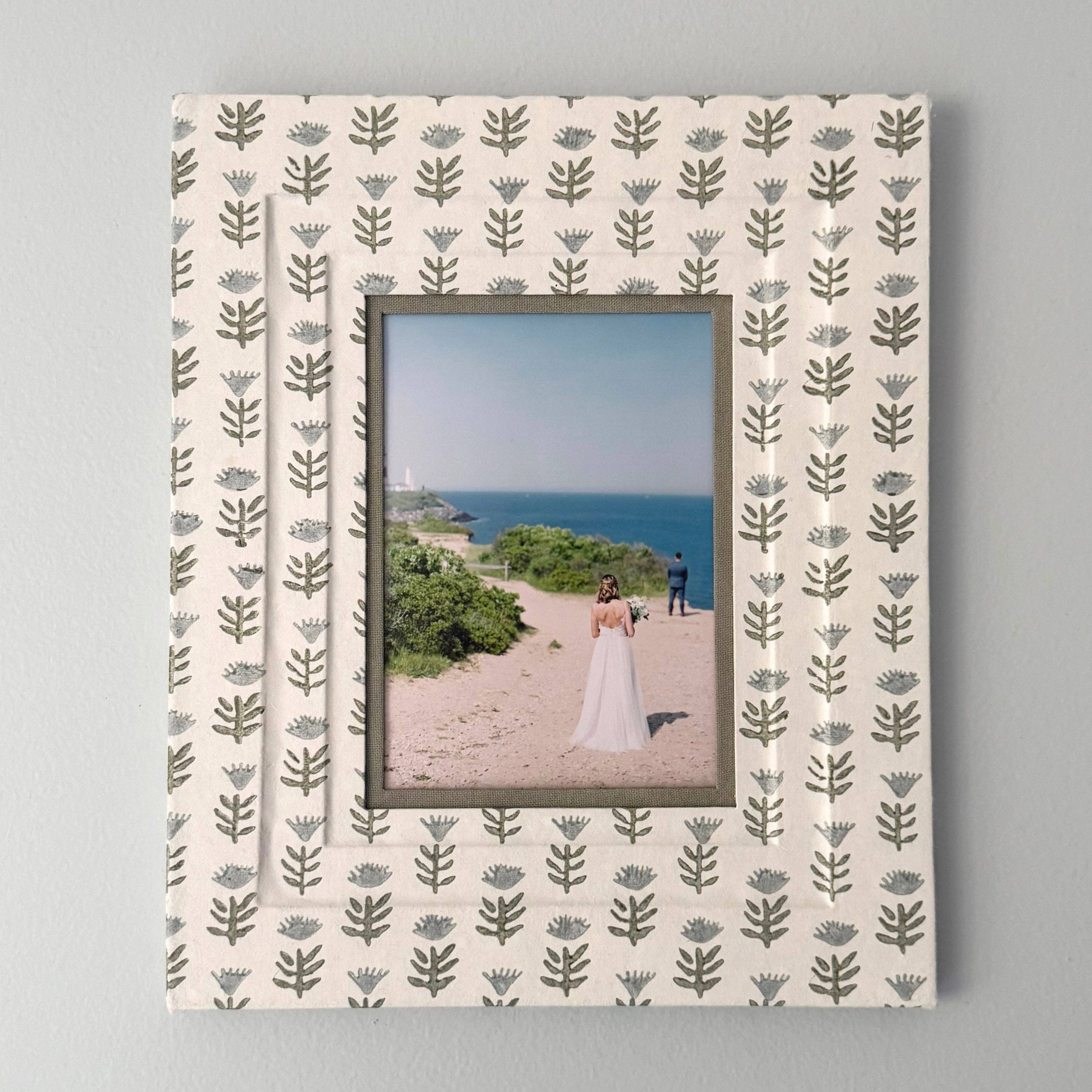 Block Printed Wall Picture Frame in Claire Serene for wholesale on Faire0