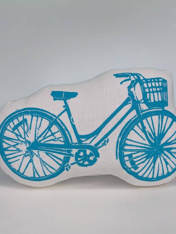 Blue bike stuffie mini pillow for wholesale by artgoodies