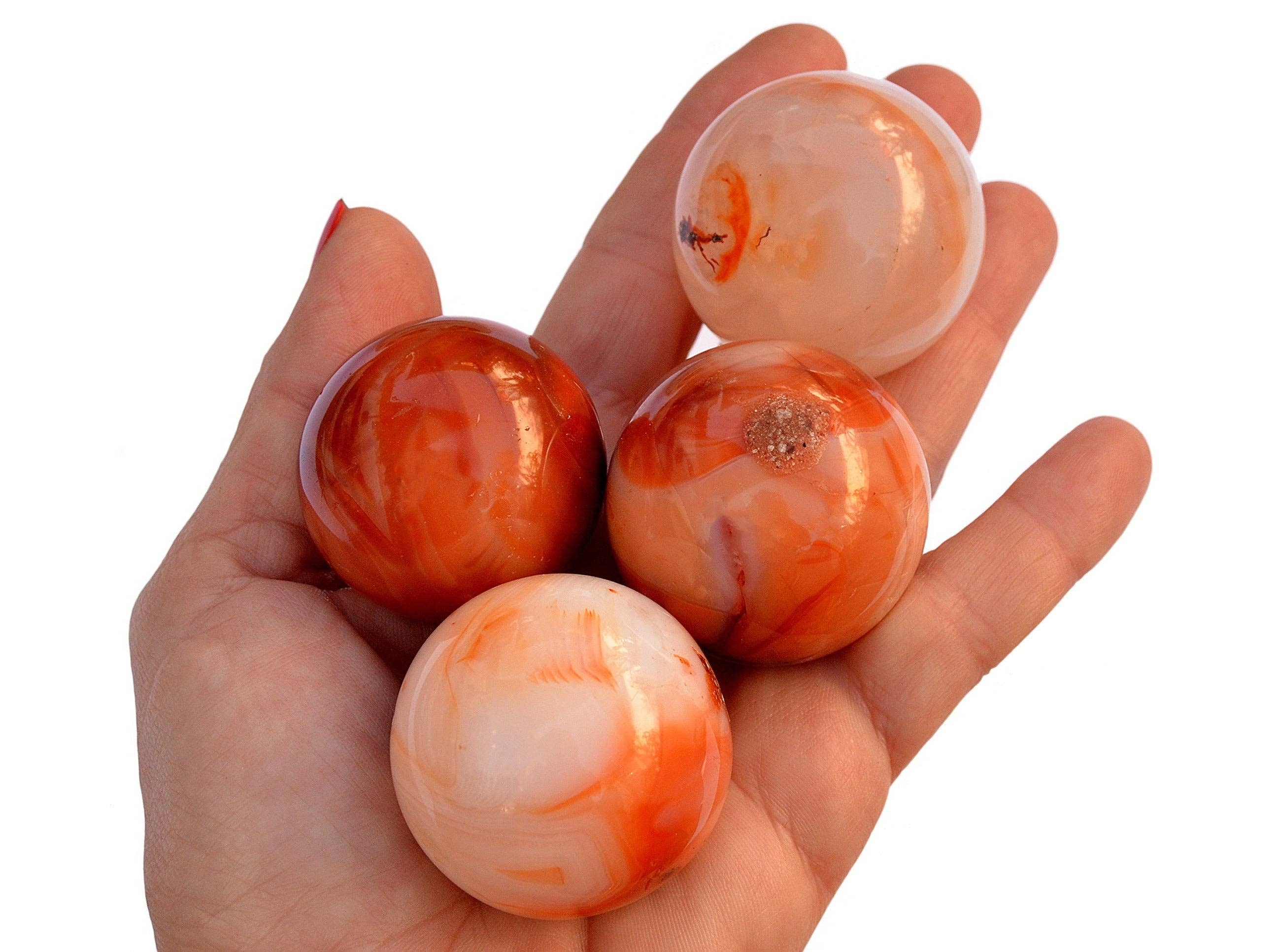 Kaia & Crystals - Wholesale Spiritual Stone/Crystal - Red Carnelian Sphere Stone (45mm - 65mm)5