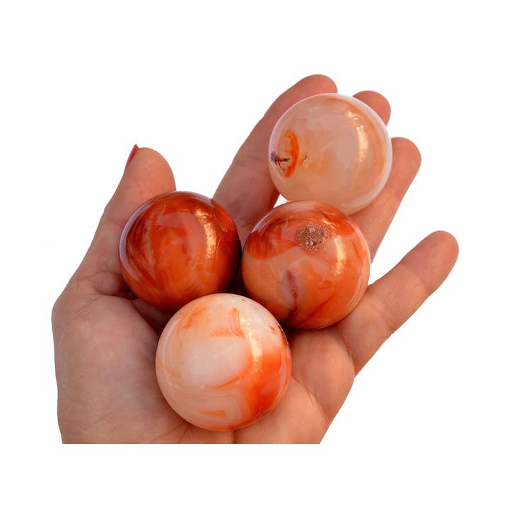 Kaia & Crystals - Wholesale Spiritual Stone/Crystal - Red Carnelian Sphere Stone (45mm - 65mm)5