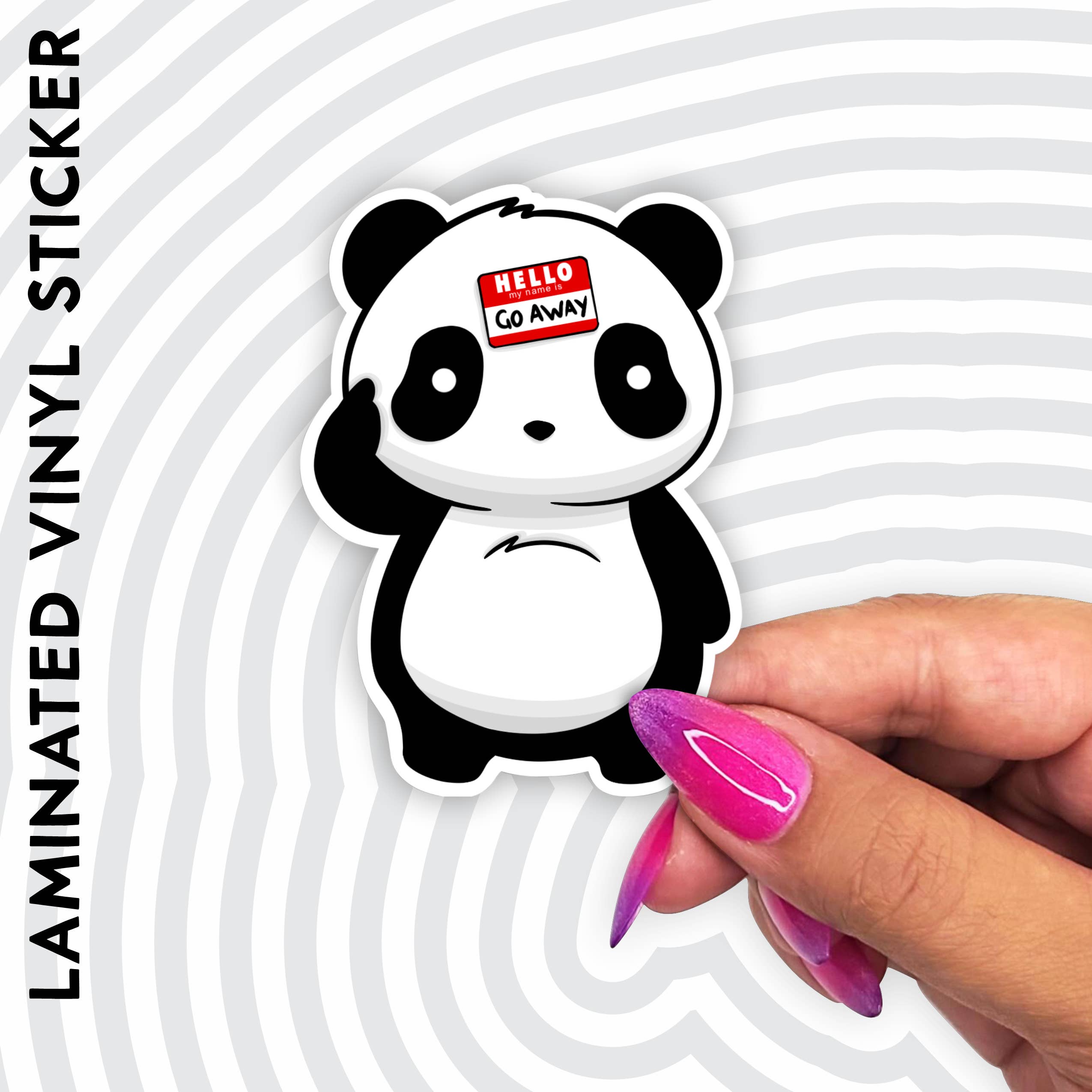 AK Project Unicorn - Wholesale Sticker - Go Away Label Panda 3" Sticker