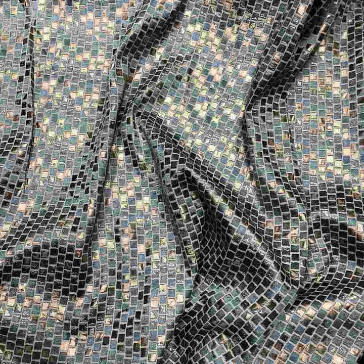 Himmelblau PATIO Jacquard Print Metallic Tischdecke – Maßgeschneiderte Hochzeits- & Wohnkultur-Leinen. für den Großhandel von The Tablecloth Store