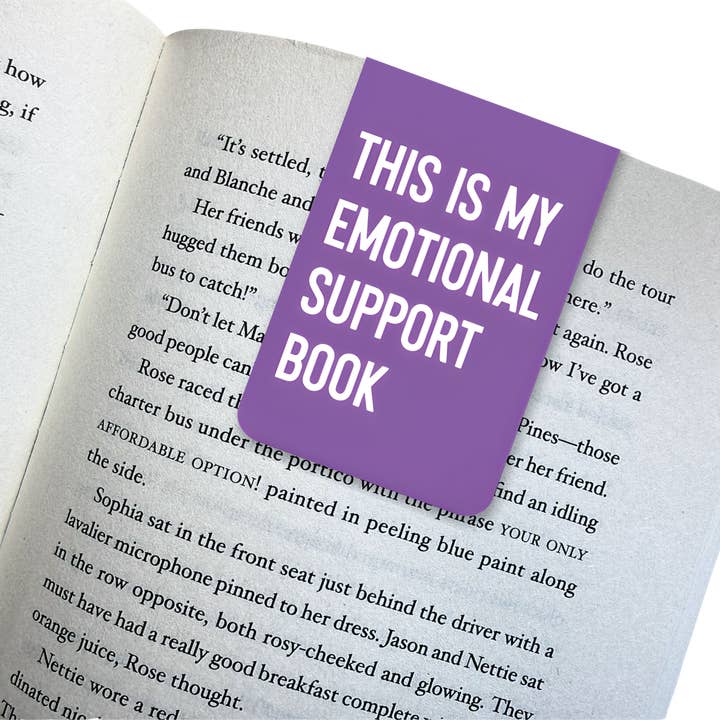 funny magnetic bookmark | emotional support book for wholesale by Ink & Attitude Stationery Company