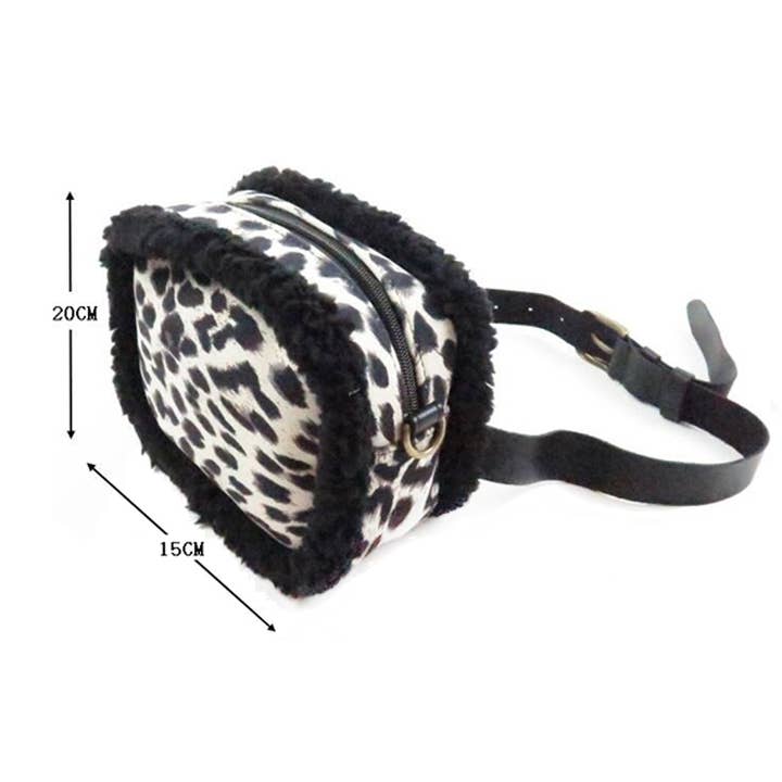 Cap Zone - Wholesale Belt Bag - Women's - Leopard Sherpa Fanny Pack5