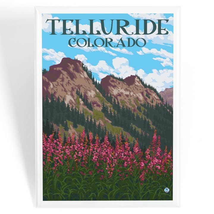 MAGNET Telluride, Colorado, Fireweed y montañas para venta al por mayor de Lantern Press