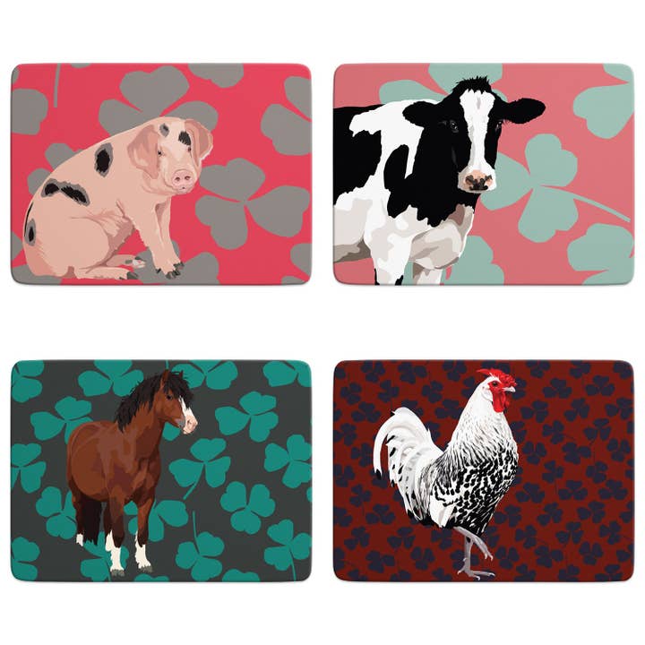 Farm Animals Table Mat Set for wholesale by Leslie Gerry