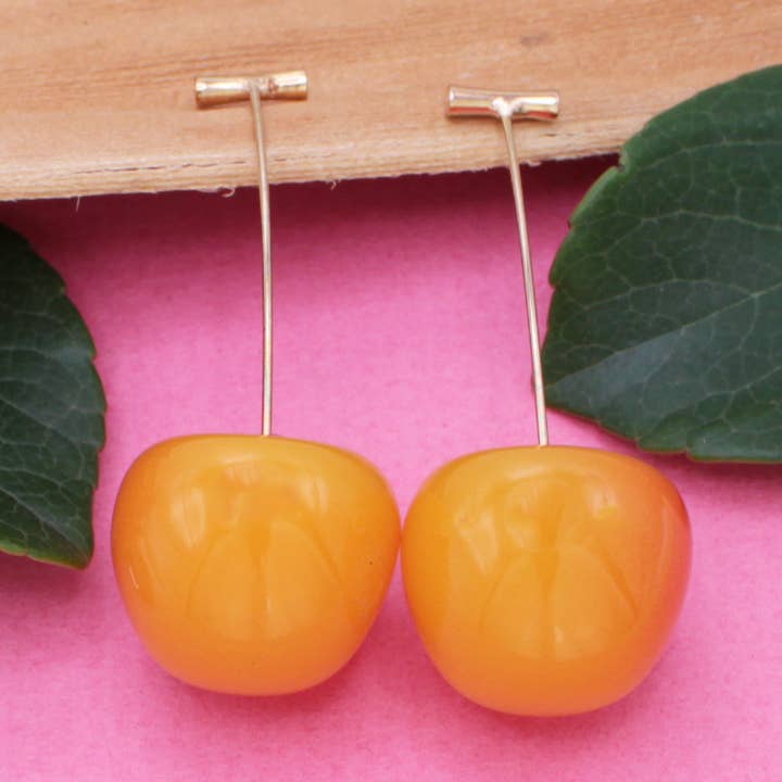 Cherry, Cherry Nice! Light Red Cherry Drop Earrings for wholesale by ZAD