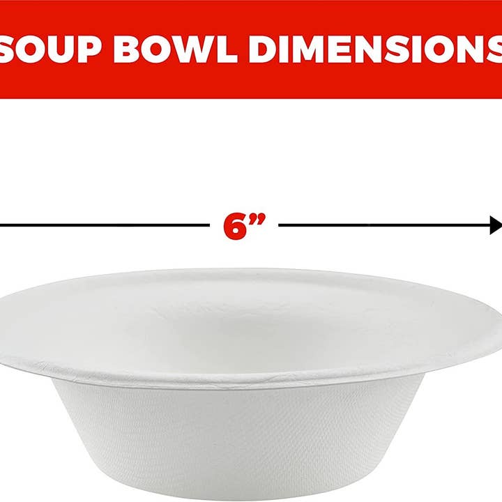 singleware - Wholesale Kartonnen bordje - Heavy Duty composteerbare kommen | 12 oz. Wegwerpborden gemaakt van milieuvriendelijk suikerriet | Deze papieren feestborden zijn geweldig voor diner, hapjes, kamperen, catering, concessiestands | 125 stuks4